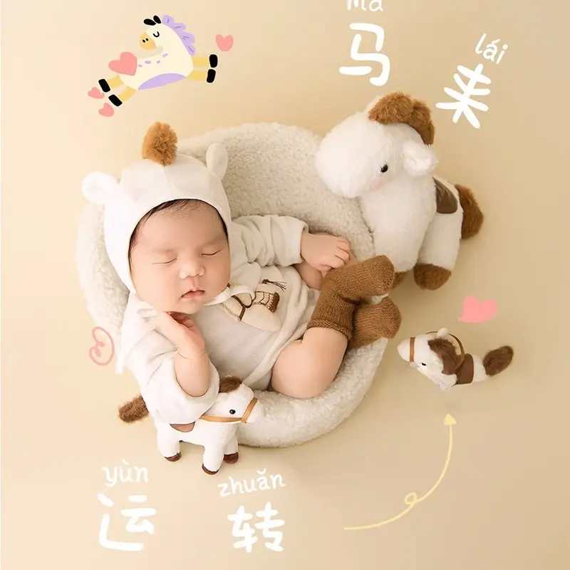 2026 White Horse Theme Set - Newborn Photography Props - Image 5